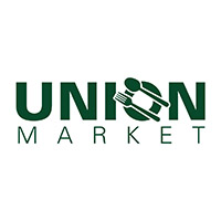union market graphic with words and fork and spoon