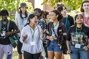 photo of students at an event on campus