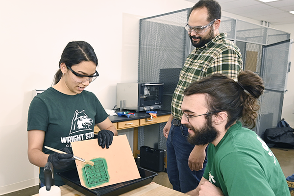 Students working together in a classroom