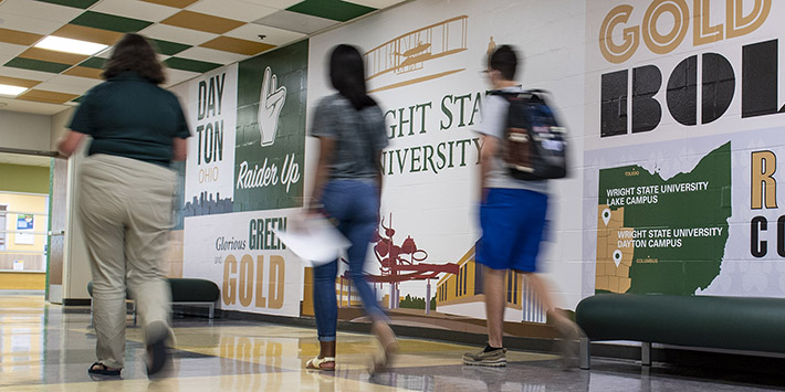photo of people walking in the student union