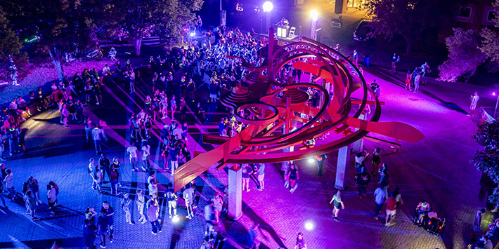 photo of students at an event on campus