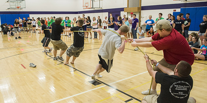 photo of students in the gym