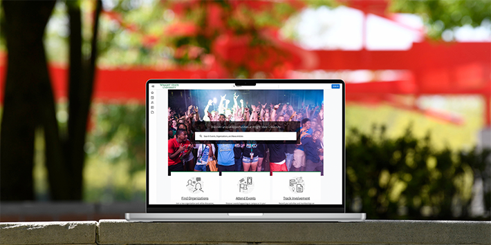 photo of a laptop with engage on the screen 