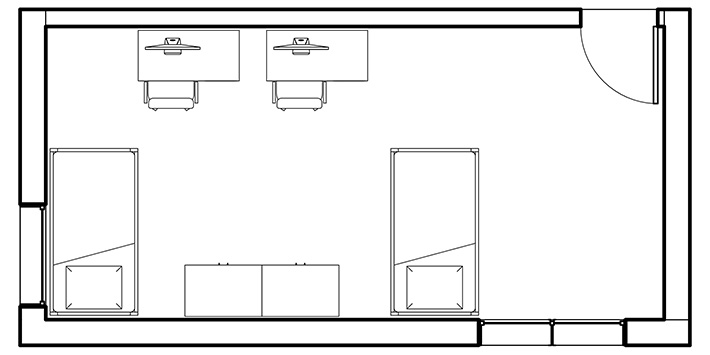 hamilton hall double deluxe room floor plan