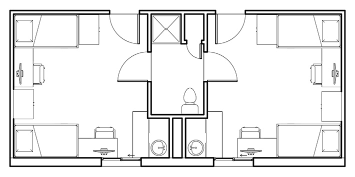 honors community double room floorplan