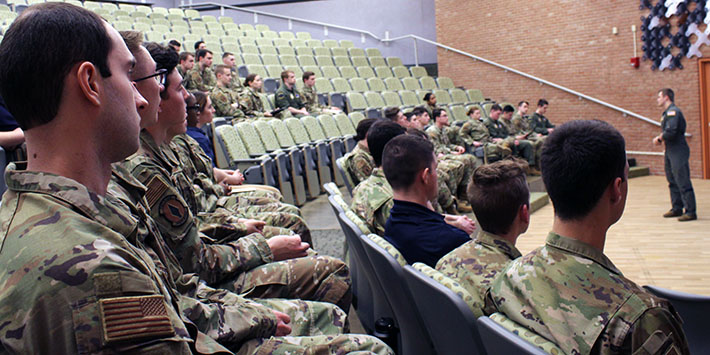 photo of air force rotc cadets on campus