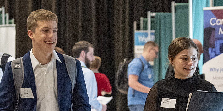 photo of students at a career fair