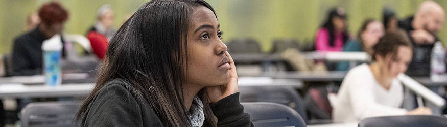 photo of a student in a class