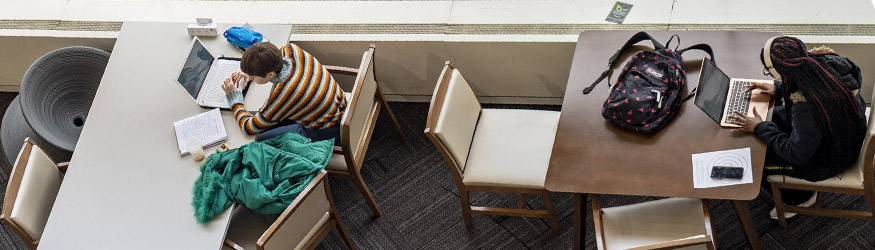 photo of students studying in the library
