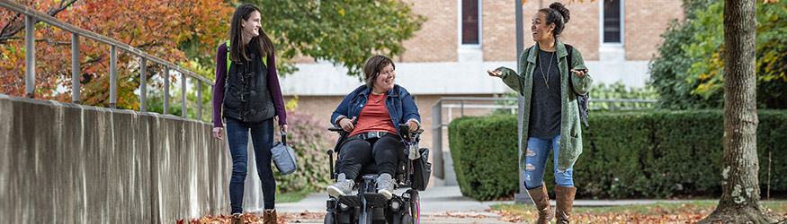 photo of students outside on campus