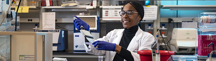 photo of a person working in a lab