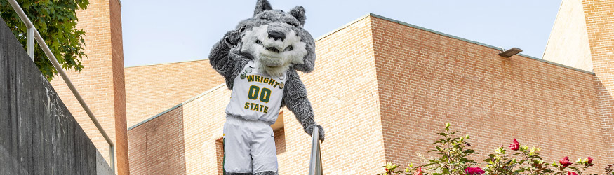 photo of rowdy on campus