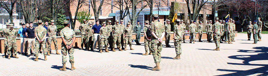 photo of air force rotc cadets on campus