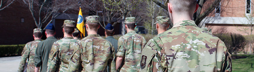 photo of air force rotc students on campus
