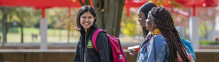 photo of students outside on campus