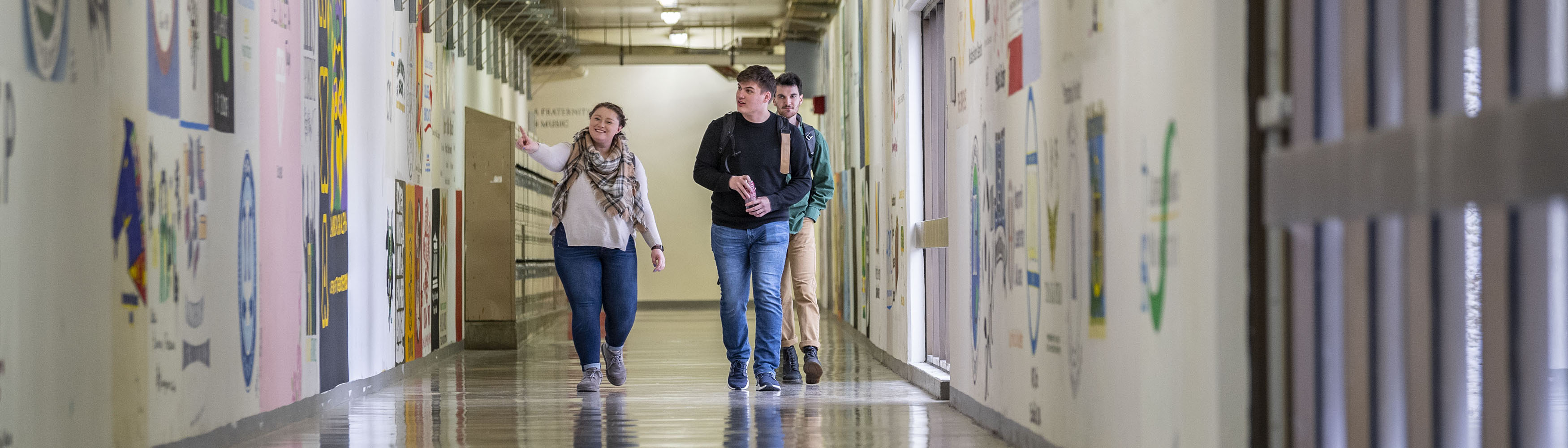photo of students walking in the tunnels