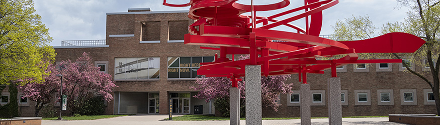 photo of bart and the math and microbiology building
