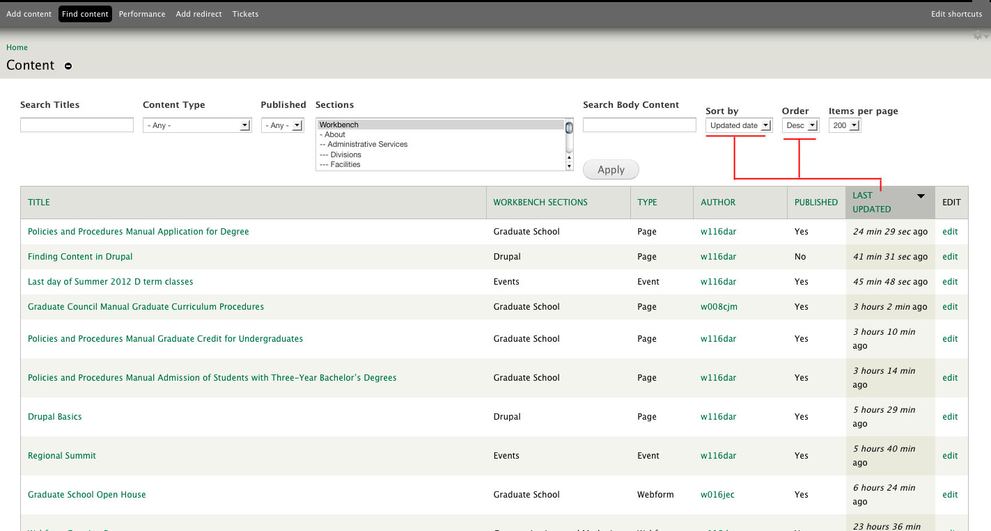 Find Content by Date