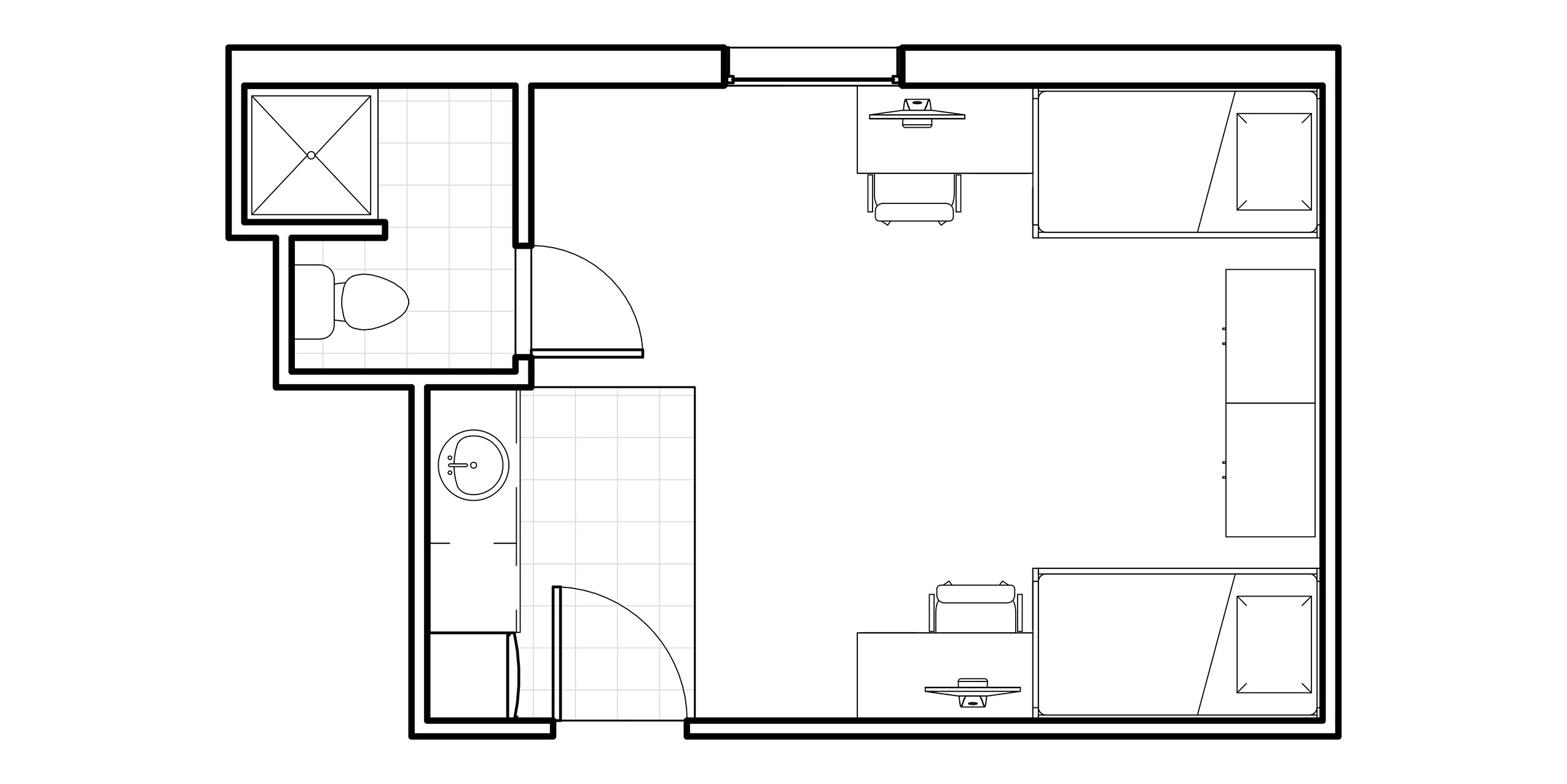 the woods double deluxe room floor plan