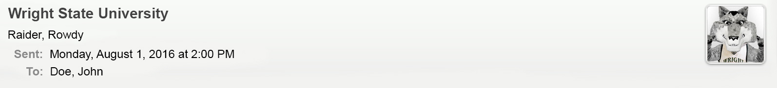 Wright State example Outlook profile image