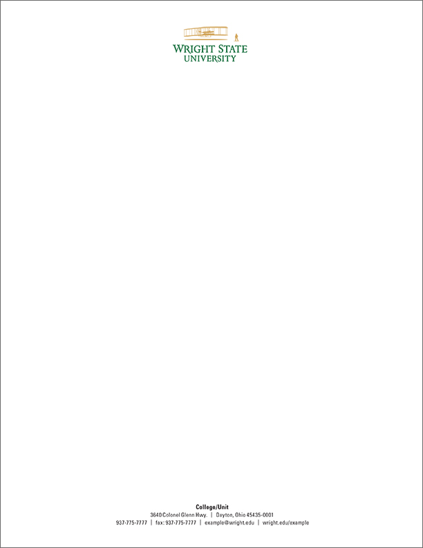 Wright State Letterhead Template C