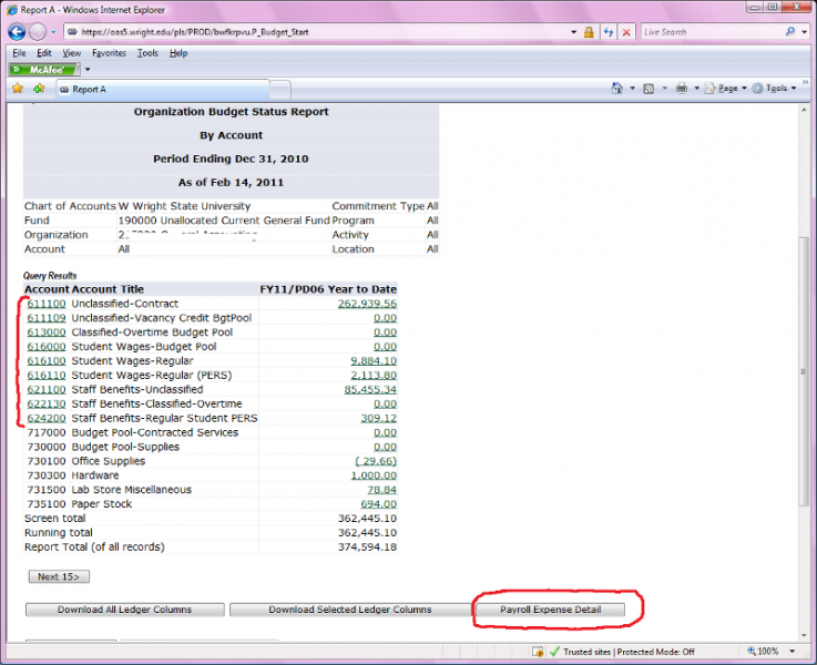 New Links in Query Budget by Account