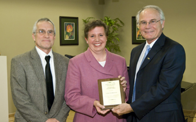 2008 International Education Award Recipient was Dr. Laura M. Luehrmann PHD, Associate Professor of Political Science, Director 