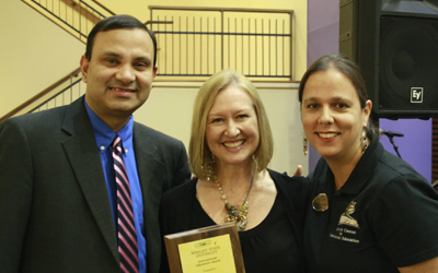 Associate French professor Kirsten Halling, who has helped spur the dramatic growth of Wright State’s French program, led the wi