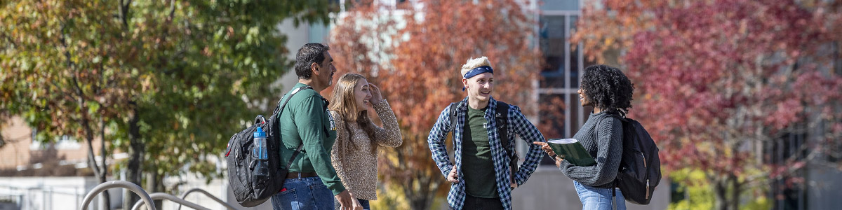 photo of students outside on campus