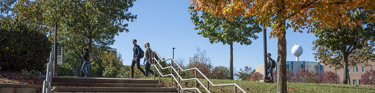 photo of students walking outside on campus