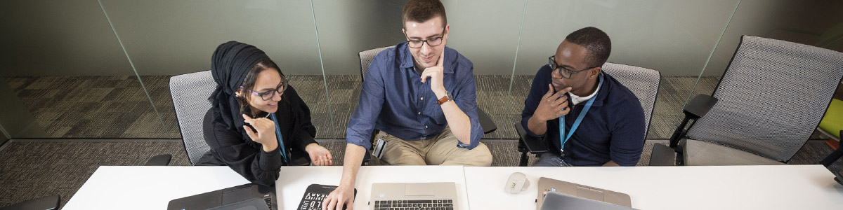 photo of students working at an internship