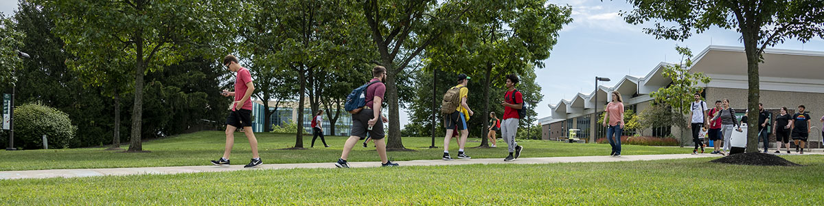 photo of students outside on campus