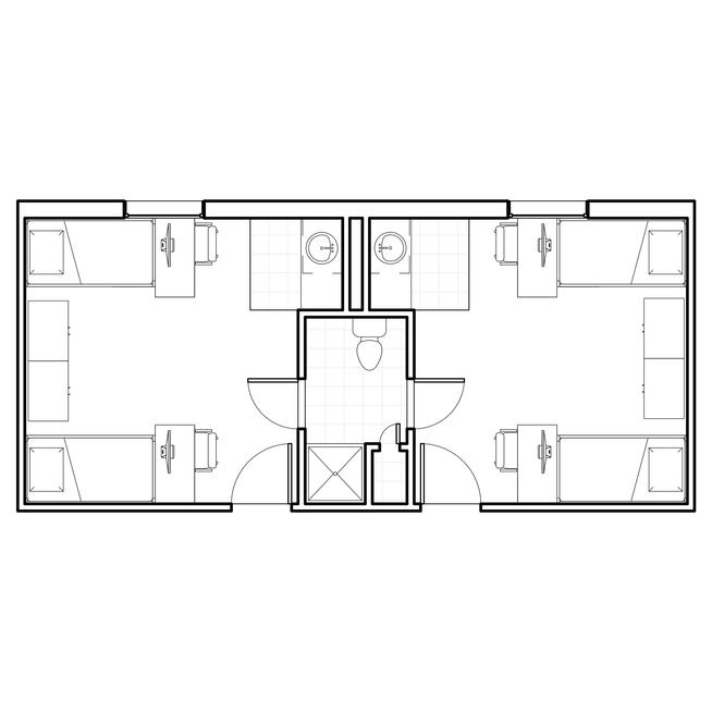 the woods double room floor plan