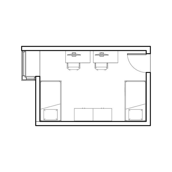 hamilton hall double room floor plan
