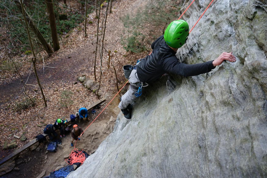 Climbing Club Member rock climbing
