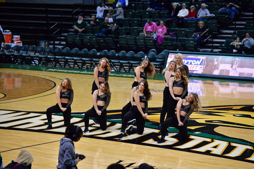 Dance team halftime performance action shot