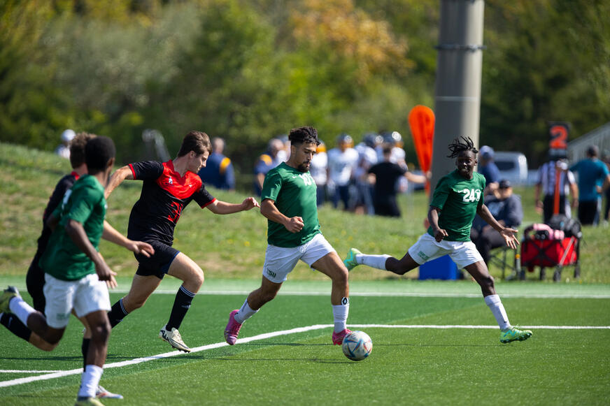 Men's Club Soccer Going Towards Goal