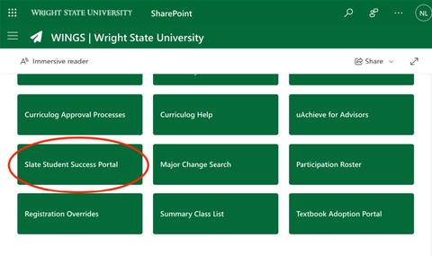 Slate Student Success Portal