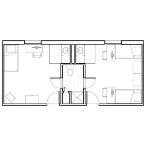 the woods super single room floor plan