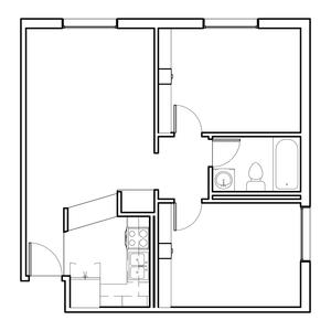 floor plan of a two bedroom in the village apartments