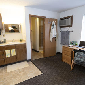 photo of a room in the woods