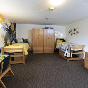 photo of a room in the woods