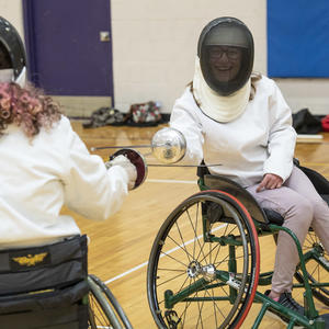 photo of students in adapted recreation fencing