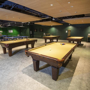 photo of pool and table tennis tables in the recreation commons