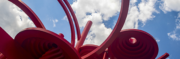 Turning points sculpture on campus
