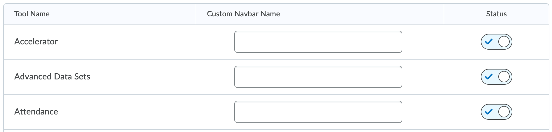 Enable/Disable Tools