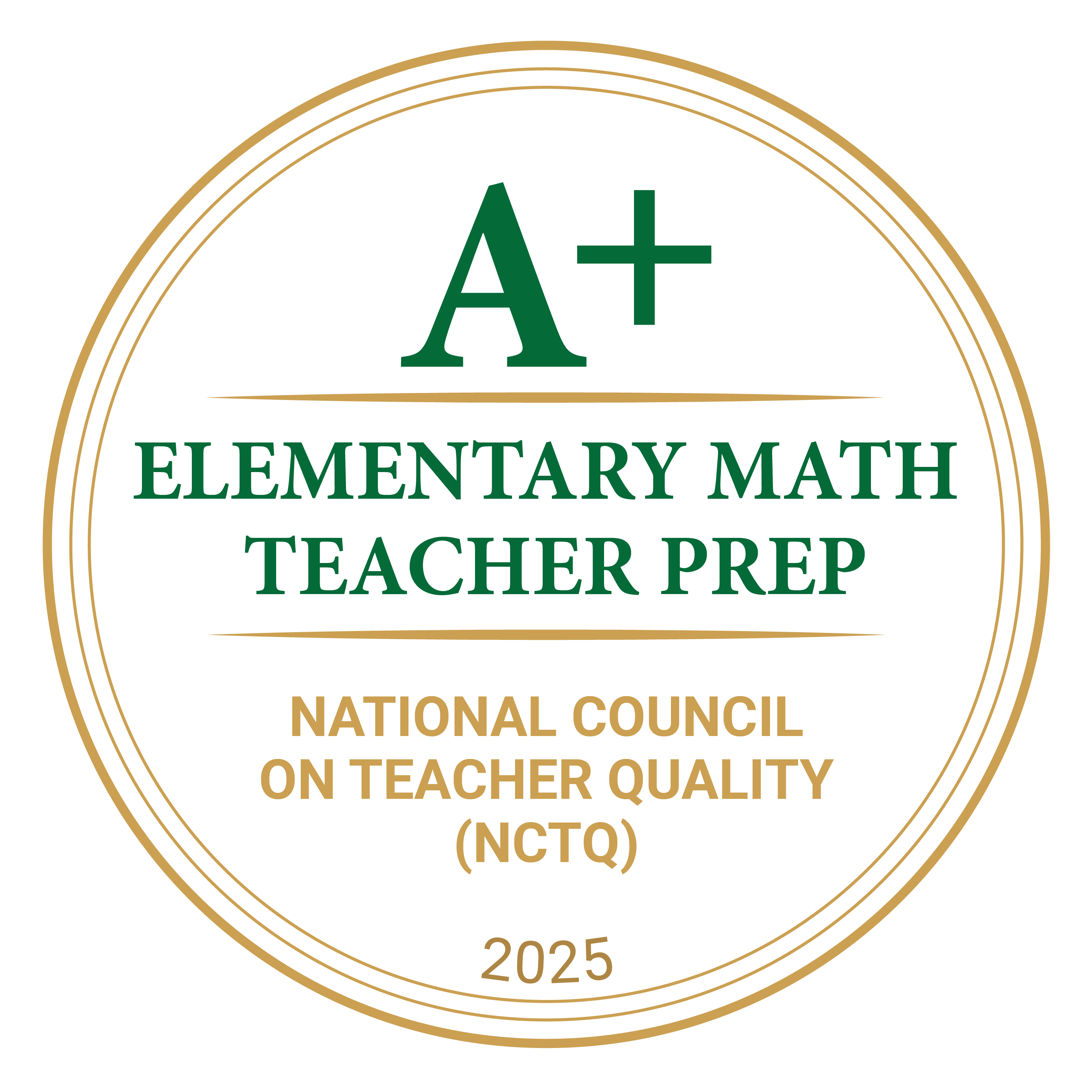 national council on teacher quality 2025 a+ elementary math teacher prep digital badge